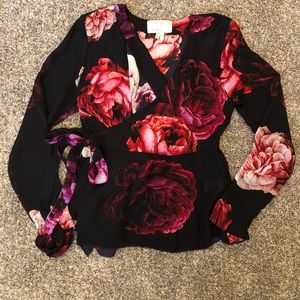 Nicole Miller silk wrap top